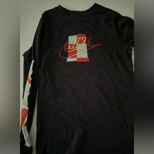 Nike Black Long Sleeve with Red and Yellow Graphics
